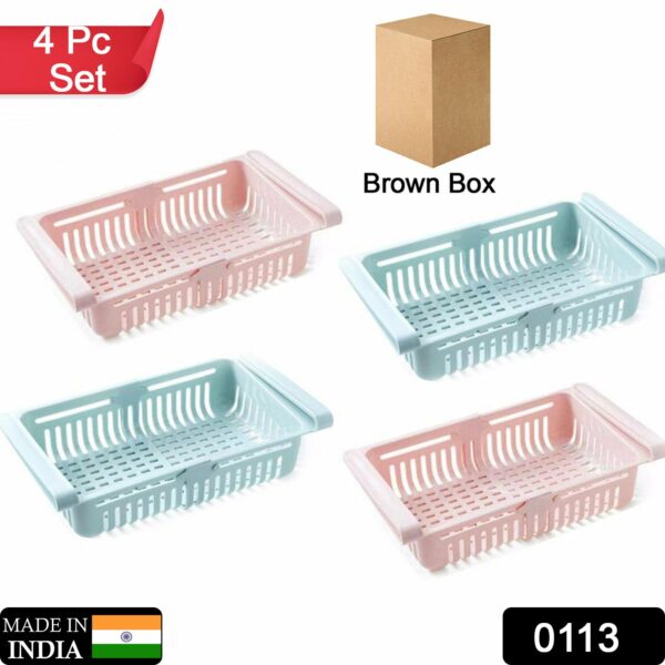 113 Adjustable Fridge Storage Basket