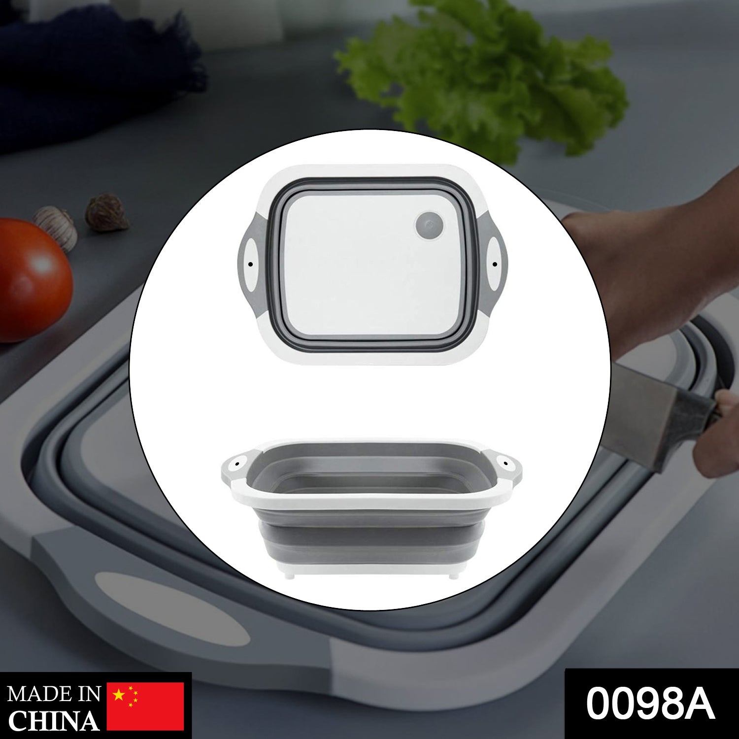 01_35495a78-513b-43e5-b7e7-3a51373c9009 0098A Collapsible Cutting Board with Dish Tub Basket DeoDap
