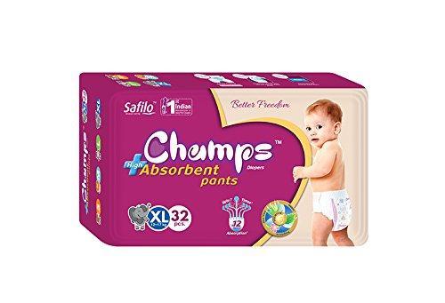 41lbmnpYE7L_6efb341c-cdc9-4ad7-886c-36196d37315e 956 Premium Champs High Absorbent Pant Style Diaper Extra Large(XL) Size, 32 Pieces (956_XLar_32) Champs