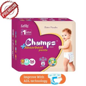 952 Premium Champs High Absorbent Pant Style Diaper Medium Size, 40 Pieces (952_Medium_40) Champs